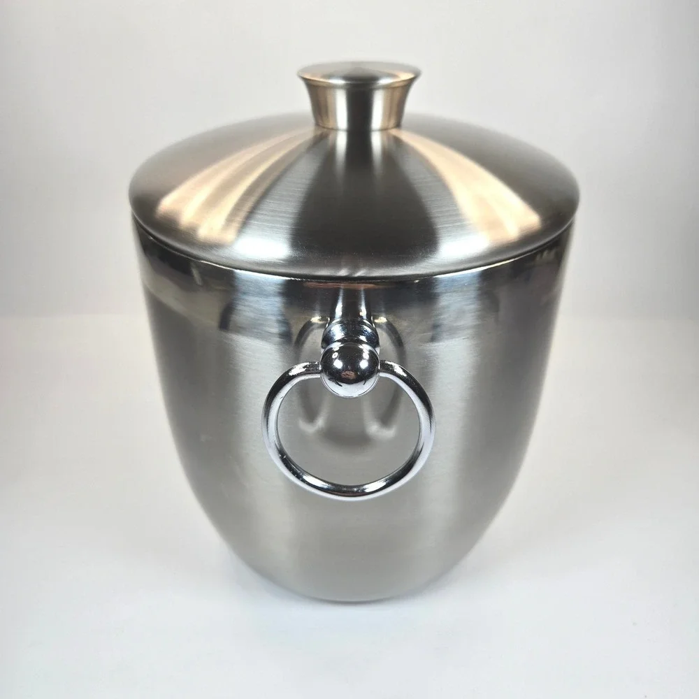 Bellemain 4368 Brushed Stainless Steel Double Wall Insulated Ice Bucket with Lid